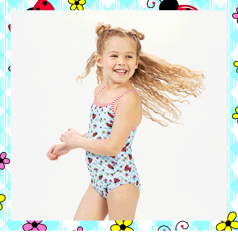 Little Dolfin Girls Little Dottie Toddler One Piece Swimsuit